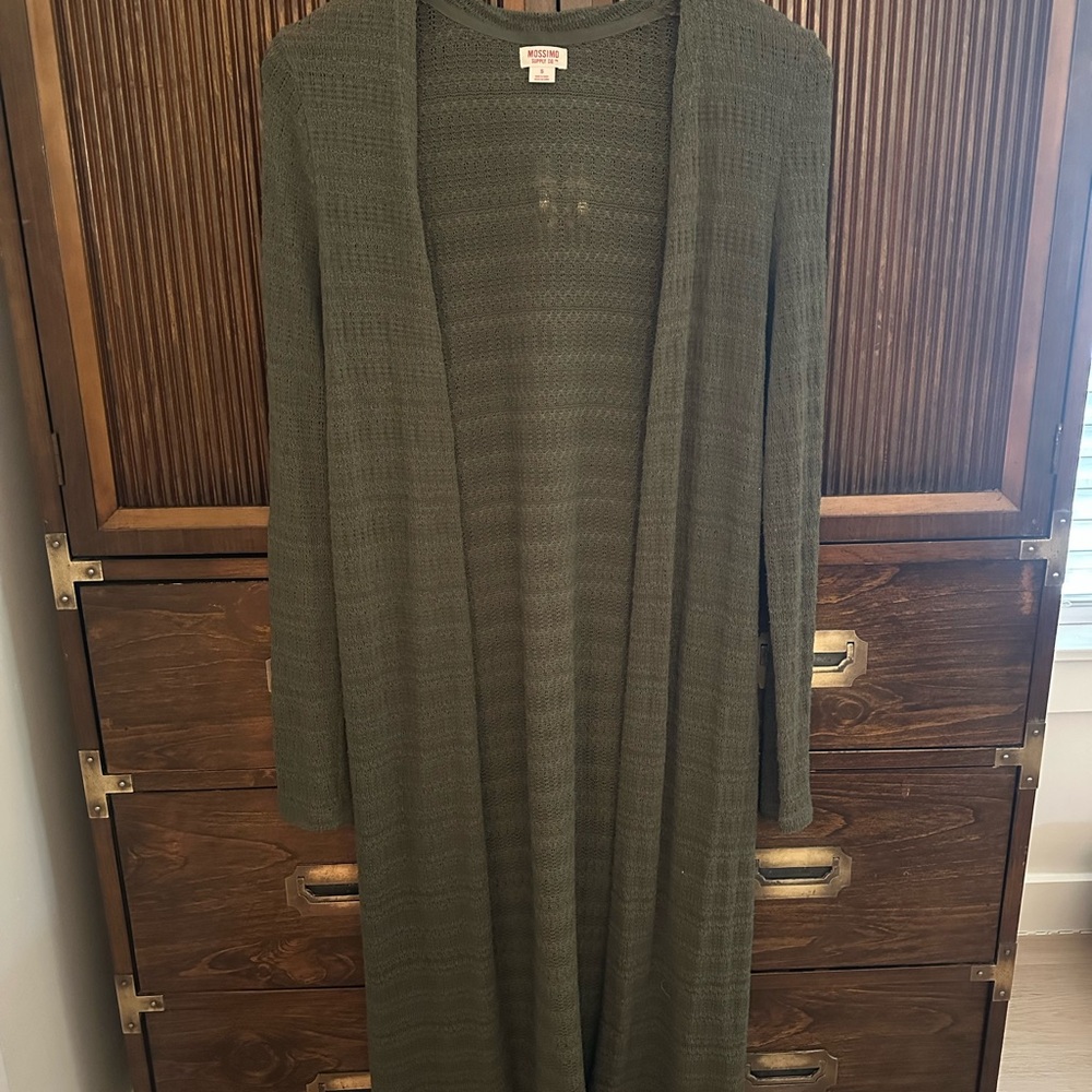 Target Olive Green Long Knit Cardigan Duster